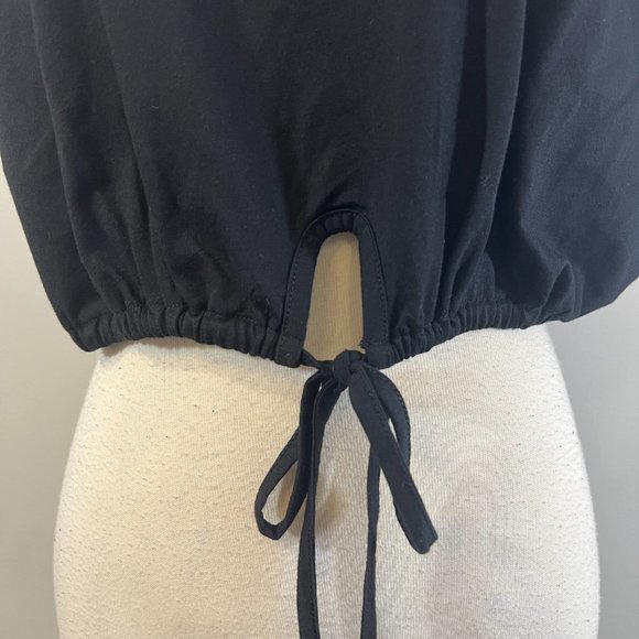 BP Black V Neck Spaghetti Strap Tie Waist‎ Crop Top (XS) - Picture 3 of 8
